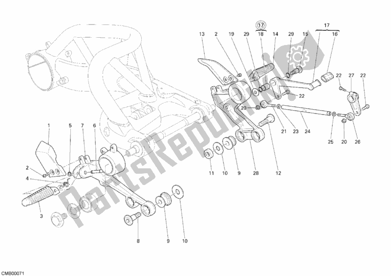 Todas las partes para Reposapiés de Ducati Monster S2R 1000 2008